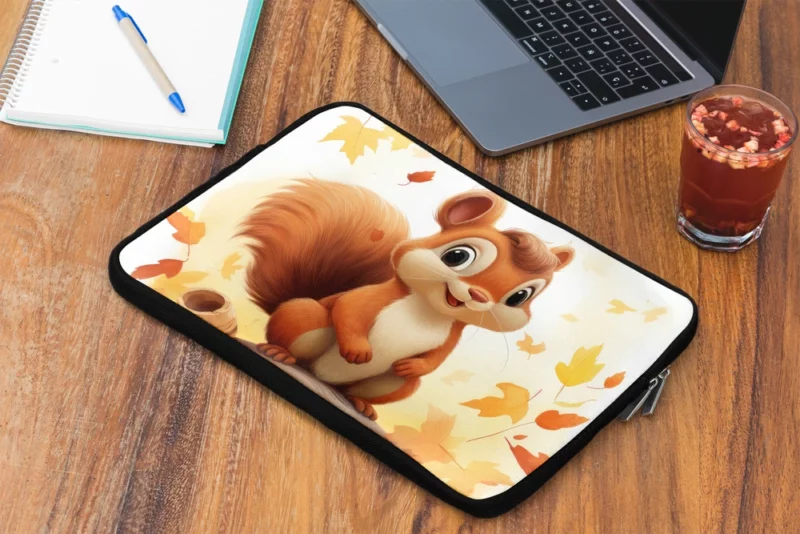 Whimsical Squirrel in Playful Children Illustration Laptop Sleeve 2