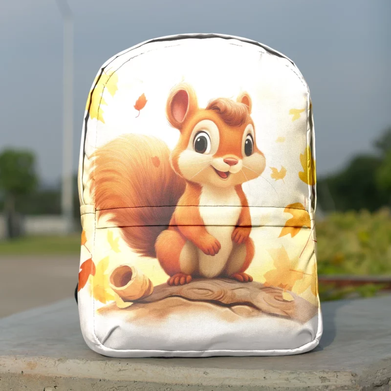 Whimsical Squirrel in Playful Children Illustration Minimalist Backpack