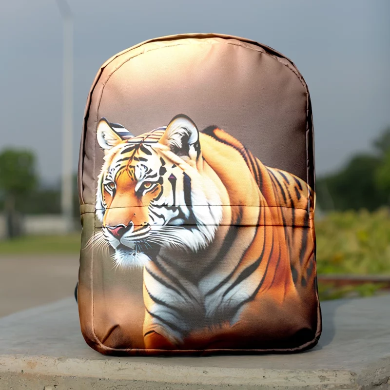 White Bengal Tiger in Snowy Forest Minimalist Backpack