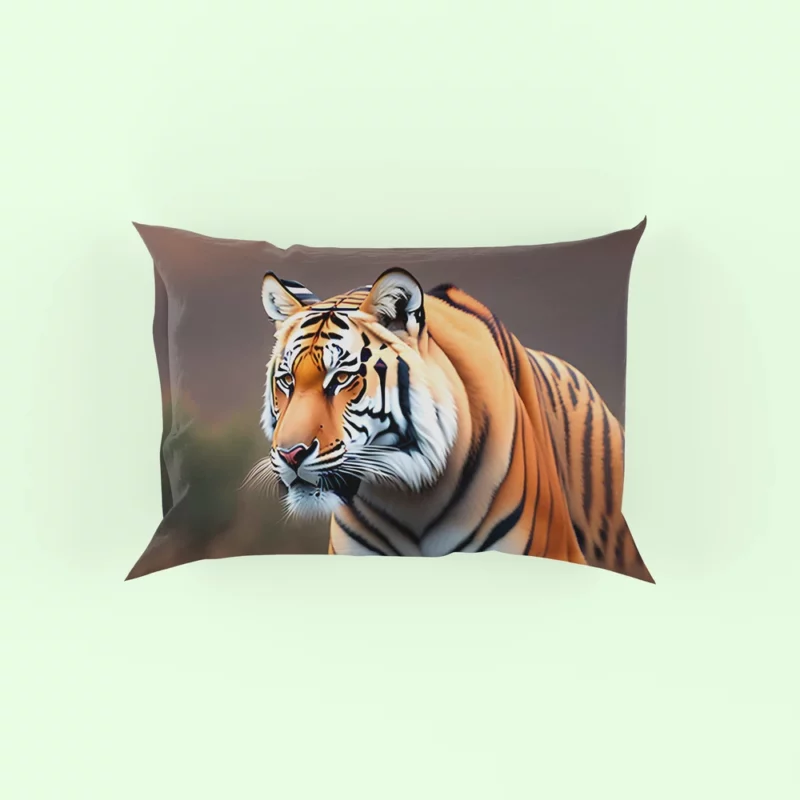 White Bengal Tiger in Snowy Forest Pillow Case