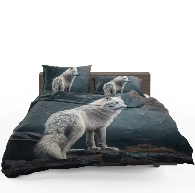 White Wolf AI Artwork Bedding Set 1