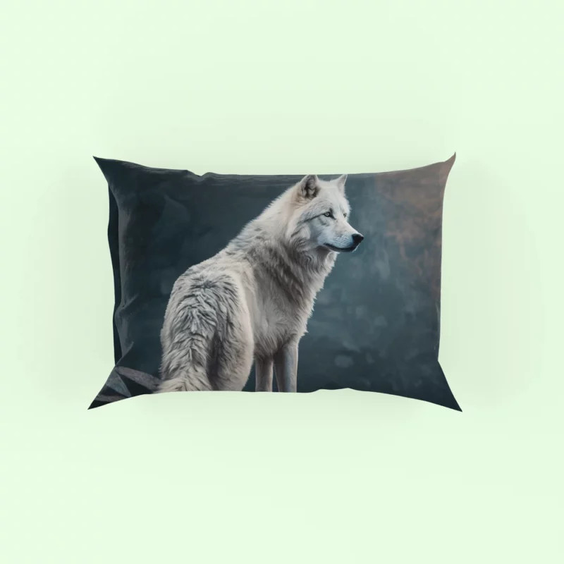 White Wolf AI Artwork Pillow Case