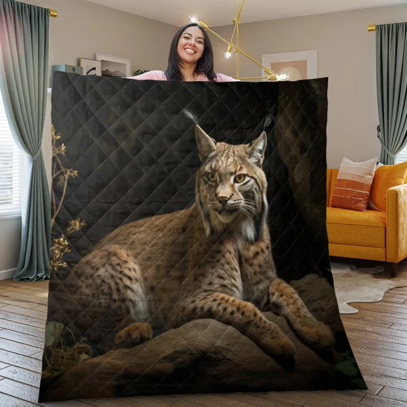 Wild Lynx Photo Quilt Blanket