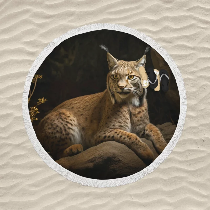 Wild Lynx Photo Round Beach Towel