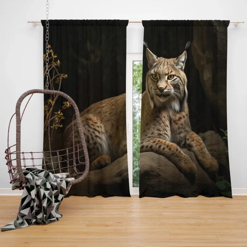 Wild Lynx Photo Window Curtain