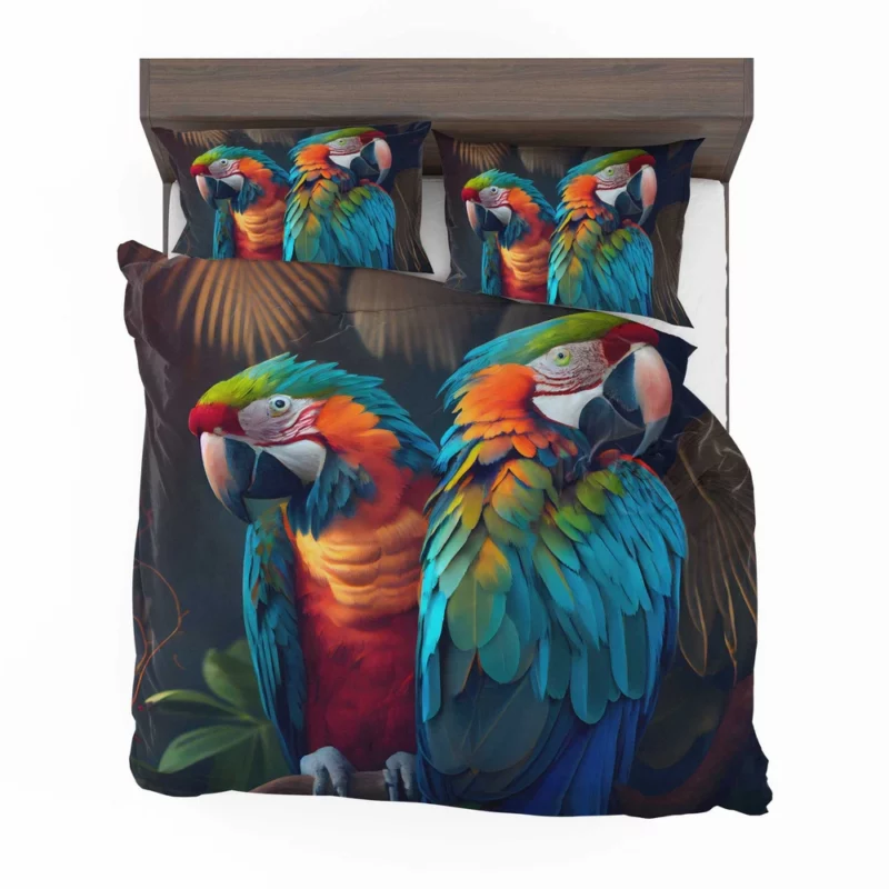 Wildlife Scene Colorful Macaw Parrots Bedding Set 2