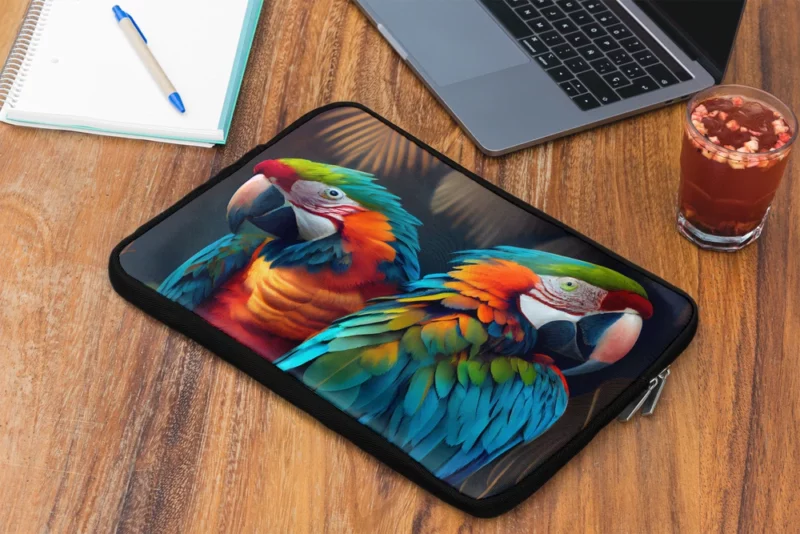 Wildlife Scene Colorful Macaw Parrots Laptop Sleeve 2