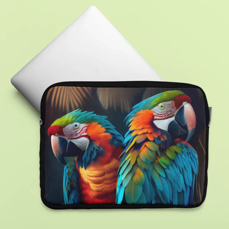 Wildlife Scene Colorful Macaw Parrots Laptop Sleeve