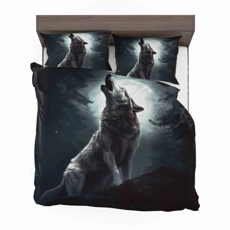 Wolf Howling at Full Moon Bedding Set 2