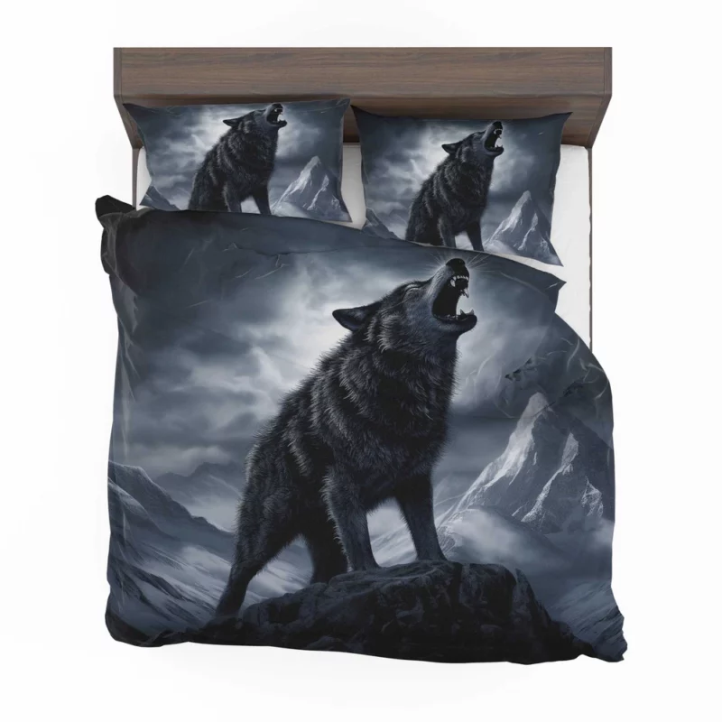 Wolf Howling in Night Bedding Set 2