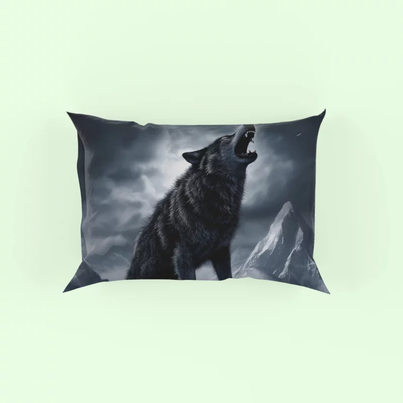 Wolf Howling in Night Pillow Case