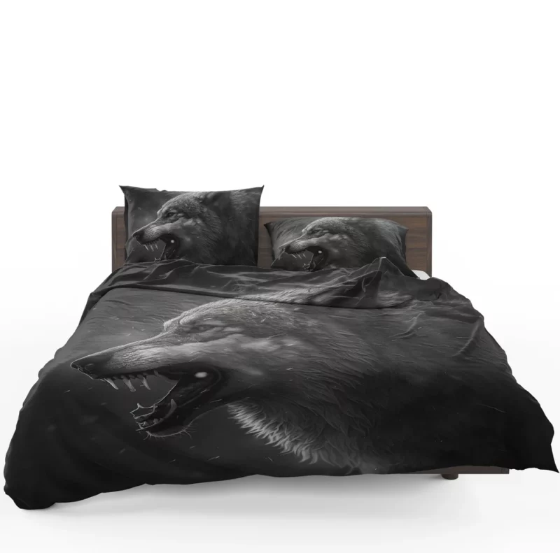 Wolf Portrait With Label Bedding Set 1