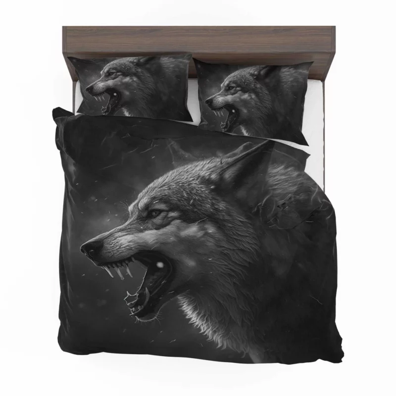 Wolf Portrait With Label Bedding Set 2