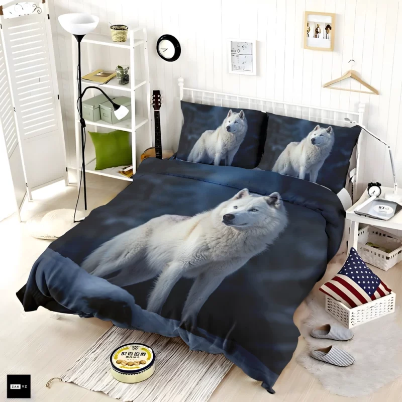 Wolf in the Snow Artwork Bedding Set