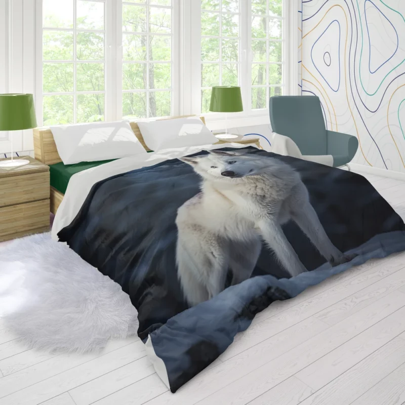 Wolf in the Snow Artwork Duvet Cover