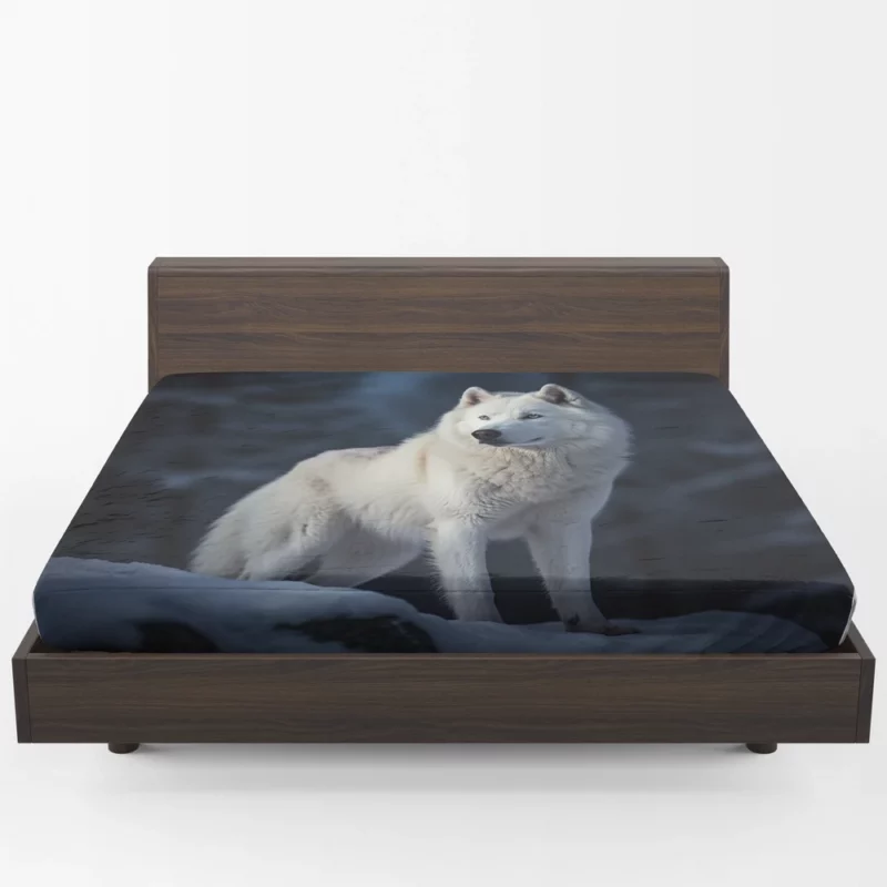 Wolf in the Snow Artwork Fitted Sheet 1