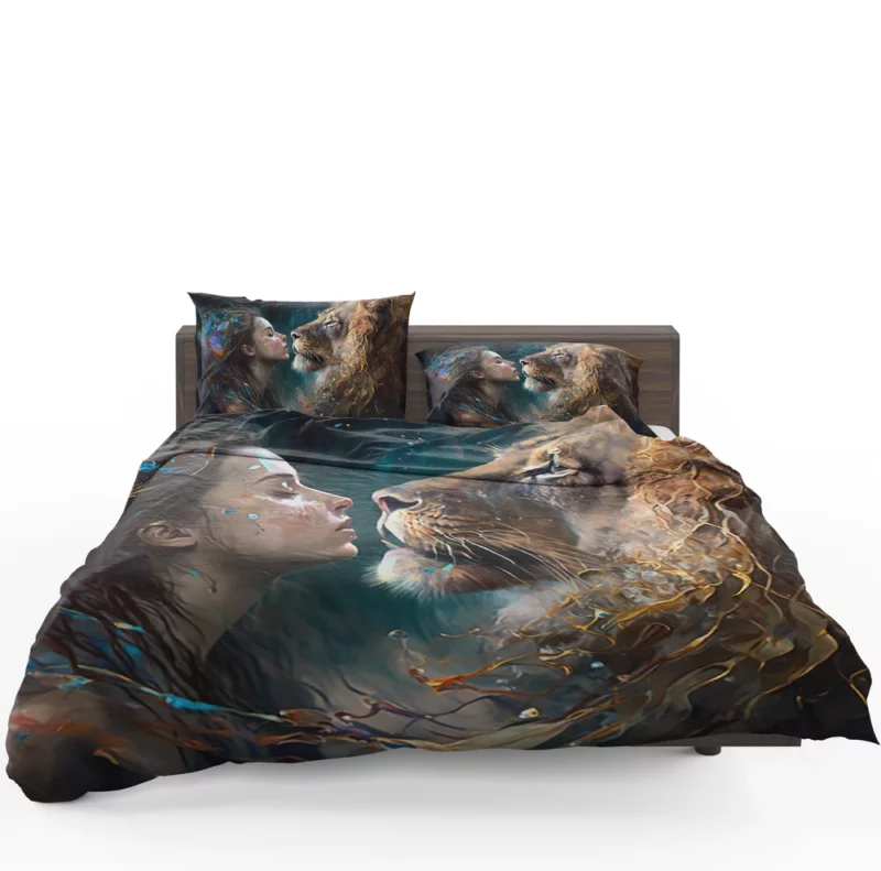 Woman Turned Into a Lion Bedding Set 1