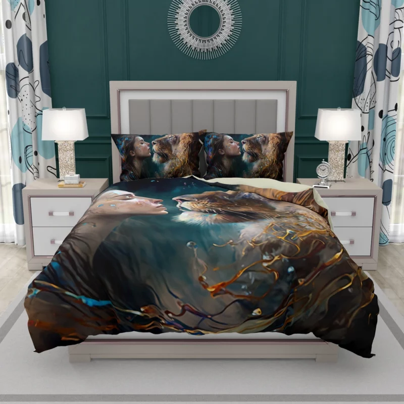 Woman Turned Into a Lion Bedding Set 2