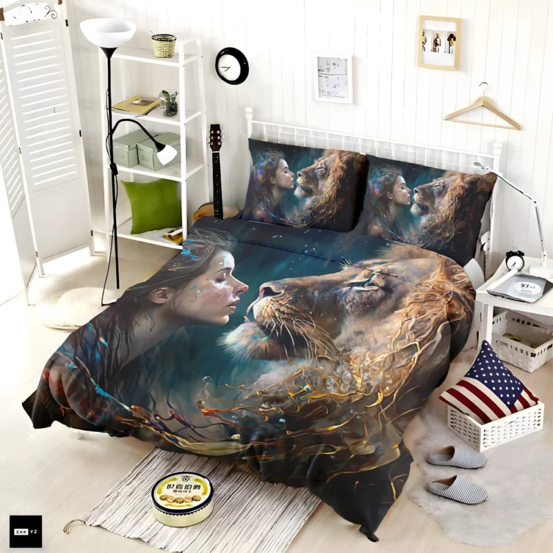 Woman Turned Into a Lion Bedding Set