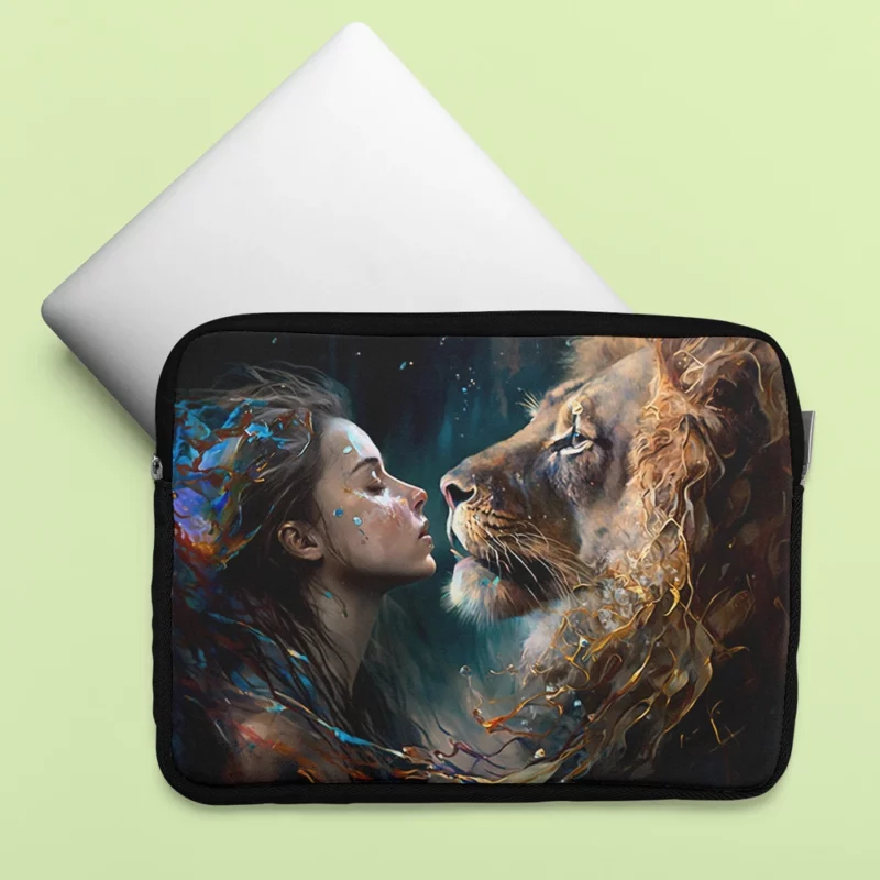 Woman Turned Into a Lion Laptop Sleeve