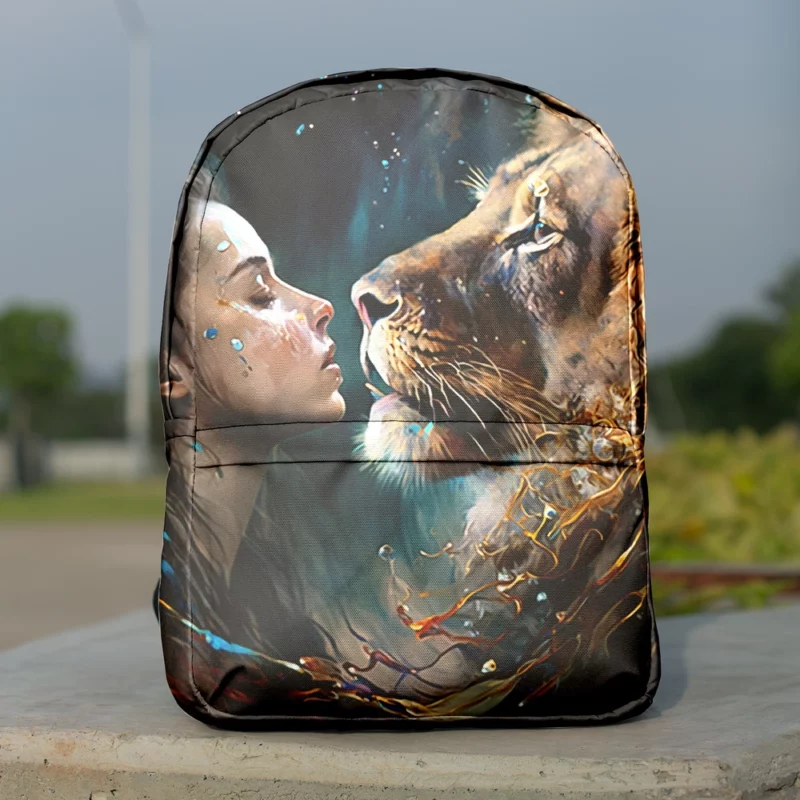 Woman Turned Into a Lion Minimalist Backpack