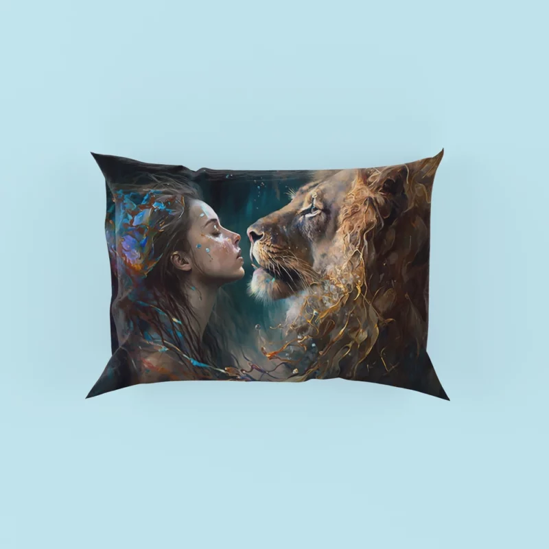 Woman Turned Into a Lion Pillow Case