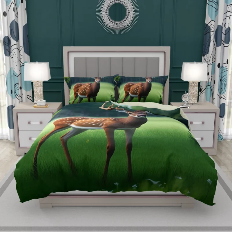 World Wildlife Day Art Forest Animals Deer Bedding Set 2