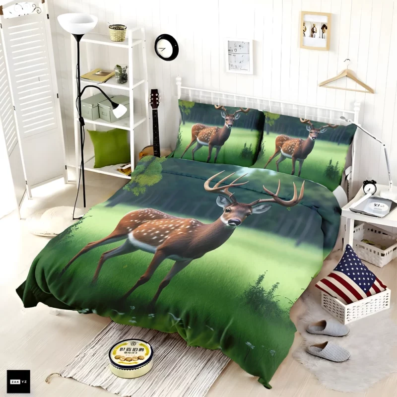 World Wildlife Day Art Forest Animals Deer Bedding Set