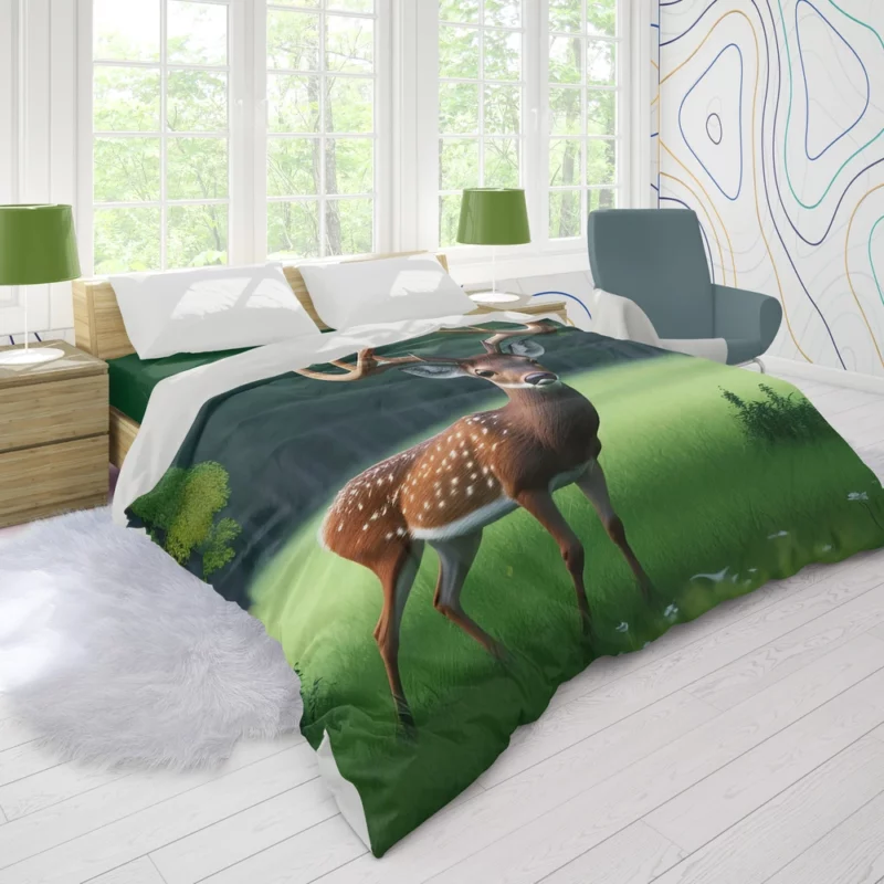 World Wildlife Day Art Forest Animals Deer Duvet Cover