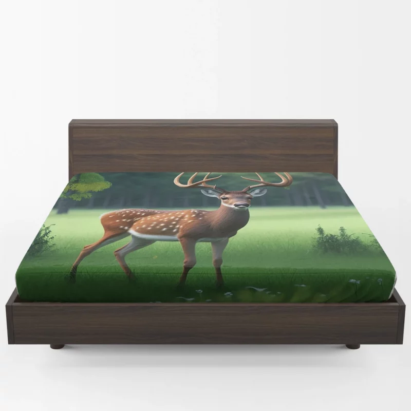 World Wildlife Day Art Forest Animals Deer Fitted Sheet 1