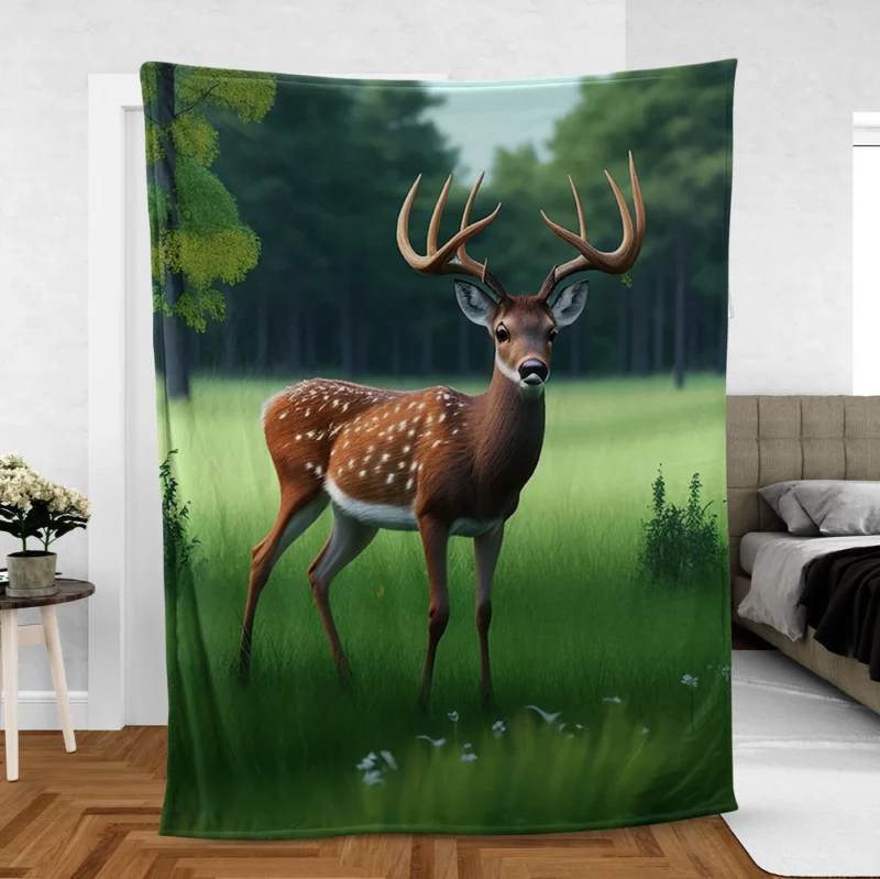 World Wildlife Day Art Forest Animals Deer Fleece Blanket