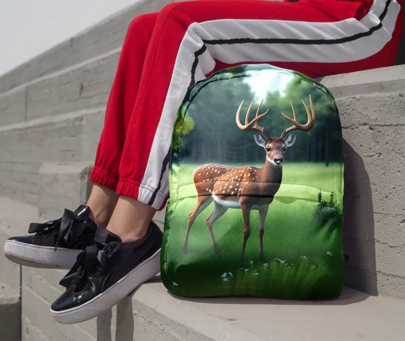 World Wildlife Day Art Forest Animals Deer Minimalist Backpack 1