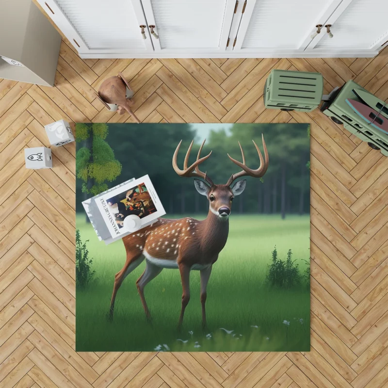 World Wildlife Day Art Forest Animals Deer Rug