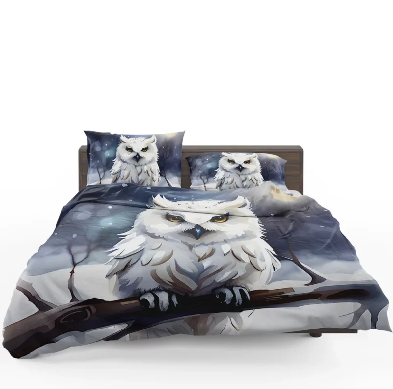 Yellow Eyed Owl on Branch Bedding Set 1