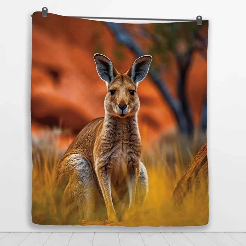 Young Deer Portrait Quilt Blanket 1