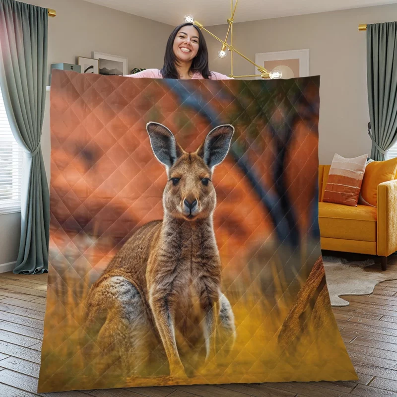 Young Deer Portrait Quilt Blanket