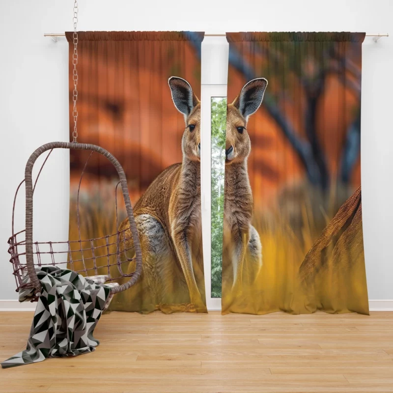 Young Deer Portrait Window Curtain