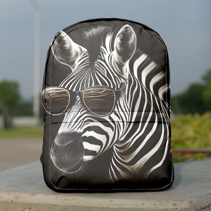 Zebra Portrait With Glasses Minimalist Backpack