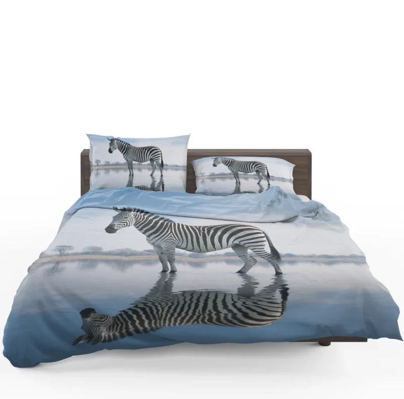 Zebra Reflection in Water Bedding Set 1