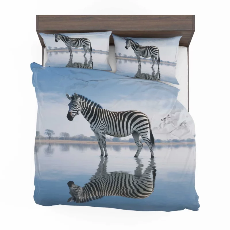 Zebra Reflection in Water Bedding Set 2