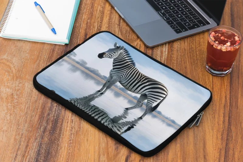 Zebra Reflection in Water Laptop Sleeve 2