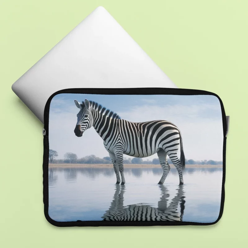 Zebra Reflection in Water Laptop Sleeve