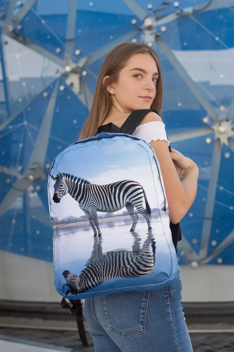 Zebra Reflection in Water Minimalist Backpack 2