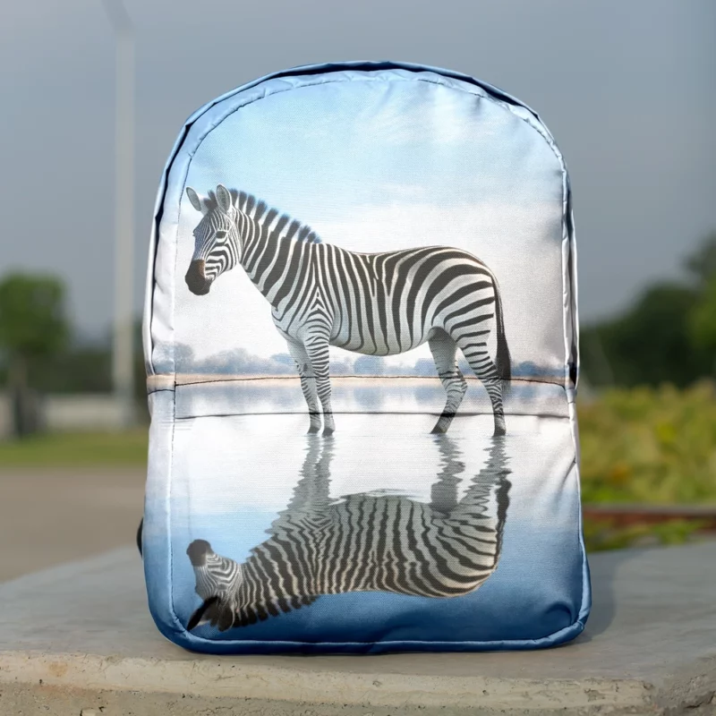 Zebra Reflection in Water Minimalist Backpack