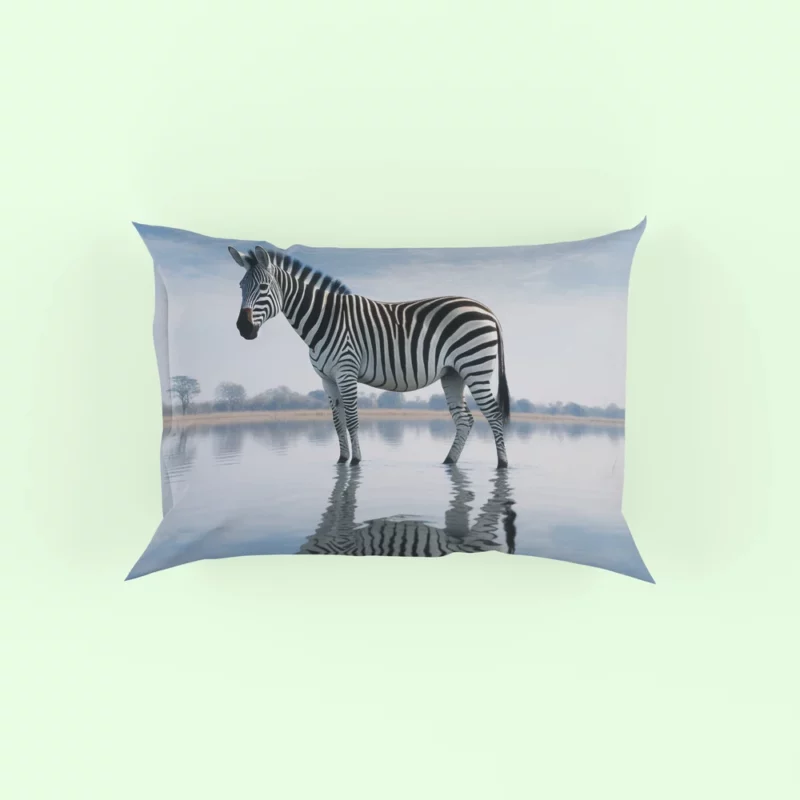 Zebra Reflection in Water Pillow Case