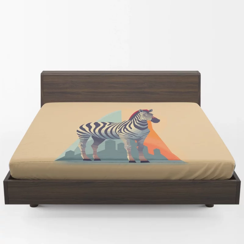 Zebra With Cityscape Fitted Sheet 1