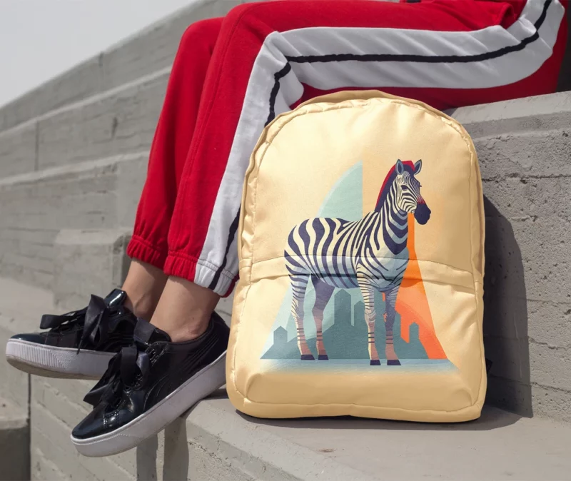 Zebra With Cityscape Minimalist Backpack 1