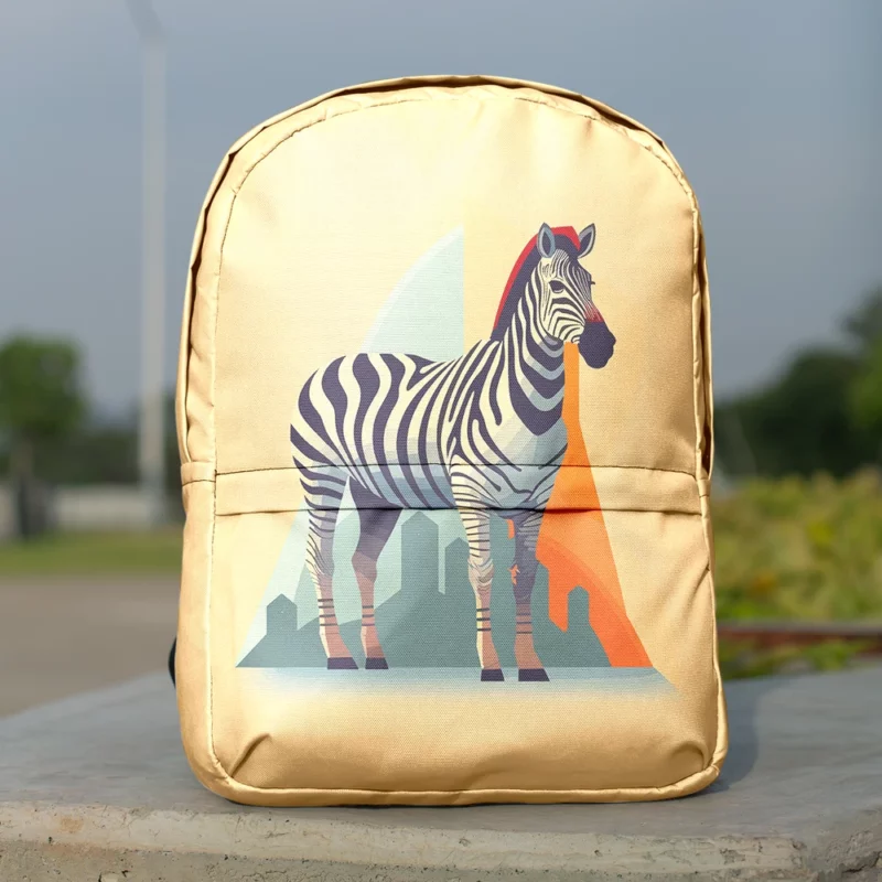 Zebra With Cityscape Minimalist Backpack