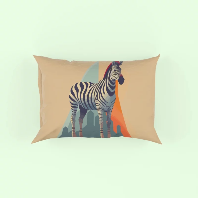 Zebra With Cityscape Pillow Case