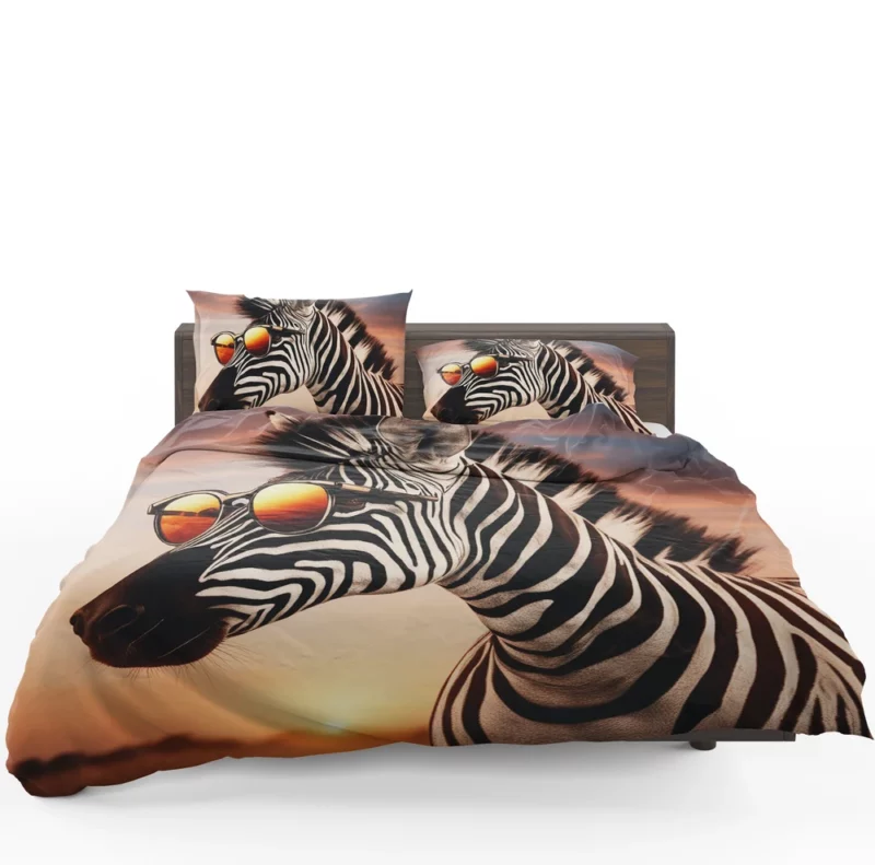 Zebra at Sunset in Africa Bedding Set 1